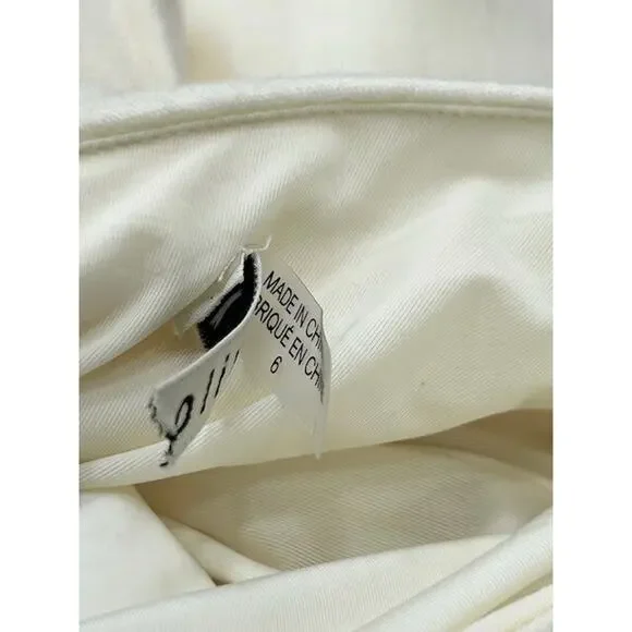 NWT Alice + Olivia Women's Suellen Twist Neck Halter Midi Dress Ecru‎ Size 6 - Picture 10 of 15